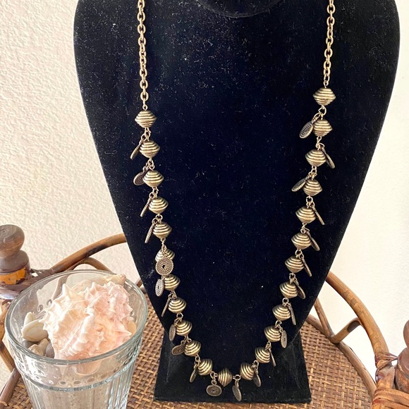 NORDSTROM Bronze Multiple Drop Statement Necklace - Picture 2 of 7